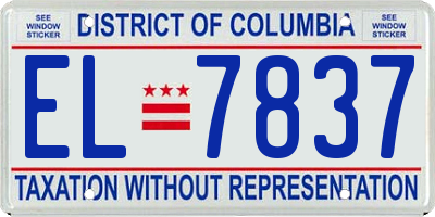 DC license plate EL7837