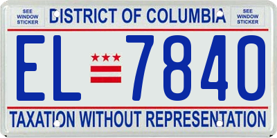 DC license plate EL7840