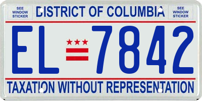 DC license plate EL7842