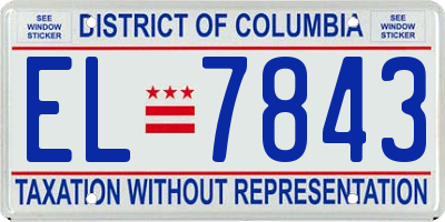 DC license plate EL7843