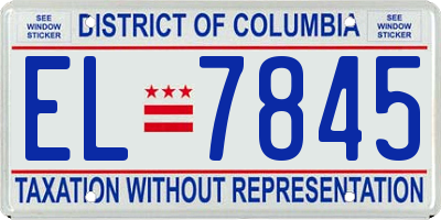 DC license plate EL7845