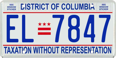 DC license plate EL7847