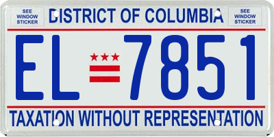 DC license plate EL7851