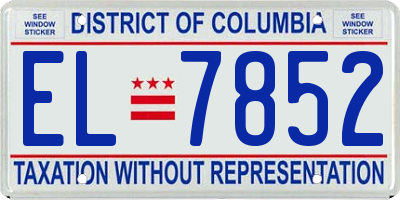 DC license plate EL7852