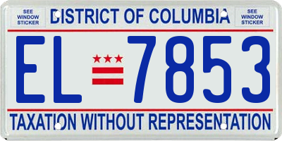 DC license plate EL7853