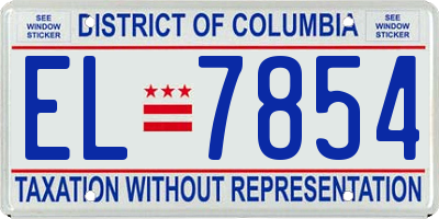 DC license plate EL7854