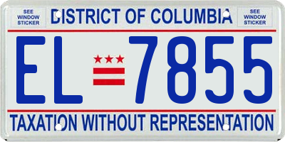 DC license plate EL7855