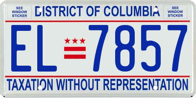 DC license plate EL7857