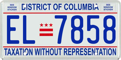 DC license plate EL7858
