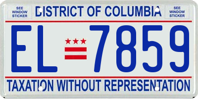 DC license plate EL7859
