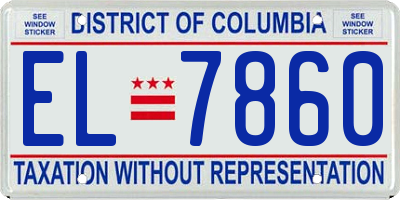 DC license plate EL7860