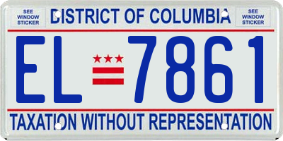 DC license plate EL7861