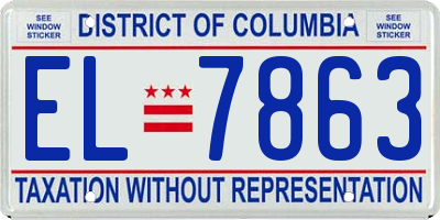 DC license plate EL7863