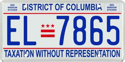 DC license plate EL7865