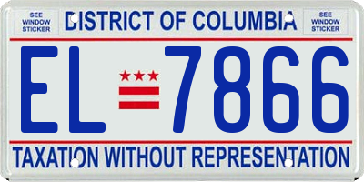 DC license plate EL7866