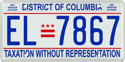 DC license plate EL7867