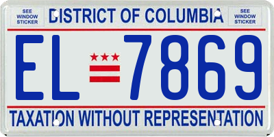 DC license plate EL7869