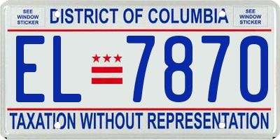 DC license plate EL7870