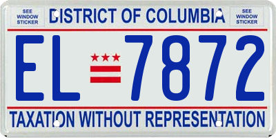 DC license plate EL7872