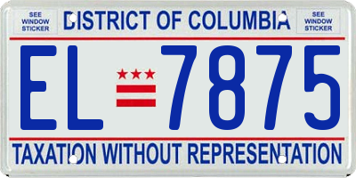 DC license plate EL7875