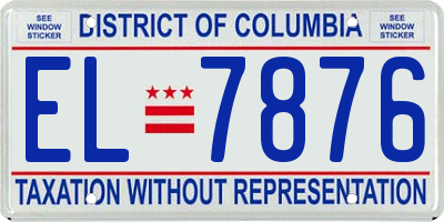DC license plate EL7876