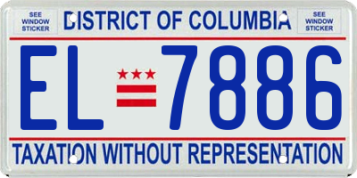 DC license plate EL7886