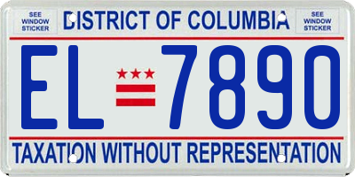 DC license plate EL7890