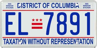 DC license plate EL7891