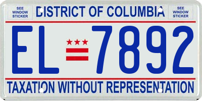 DC license plate EL7892