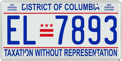 DC license plate EL7893