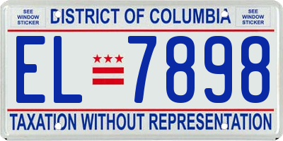 DC license plate EL7898