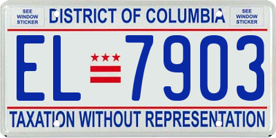 DC license plate EL7903