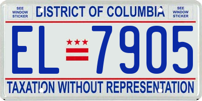 DC license plate EL7905