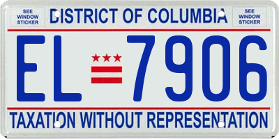 DC license plate EL7906