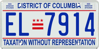 DC license plate EL7914