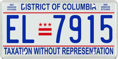 DC license plate EL7915
