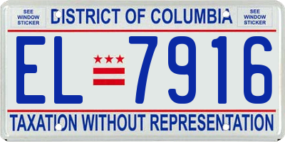 DC license plate EL7916