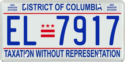 DC license plate EL7917