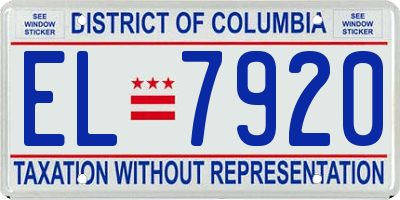 DC license plate EL7920
