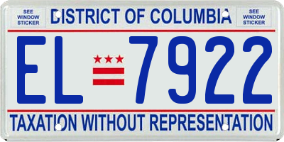 DC license plate EL7922