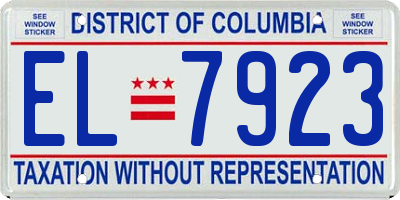 DC license plate EL7923