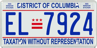 DC license plate EL7924