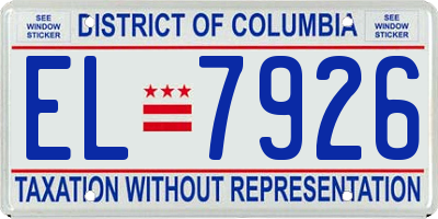 DC license plate EL7926