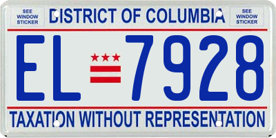 DC license plate EL7928