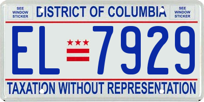 DC license plate EL7929