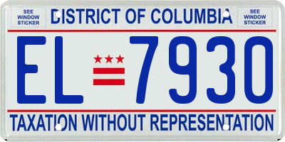 DC license plate EL7930