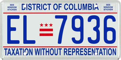 DC license plate EL7936
