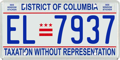DC license plate EL7937