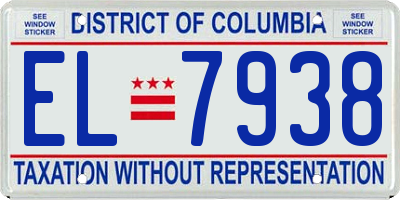 DC license plate EL7938