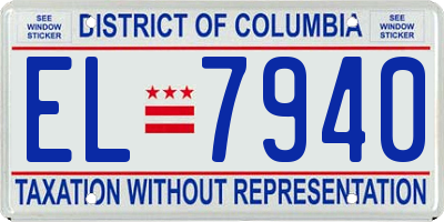 DC license plate EL7940